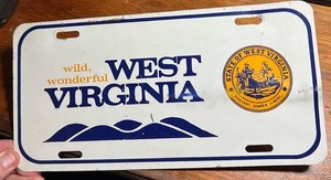 Vintage West Virginia Vanity License Plate State Seal