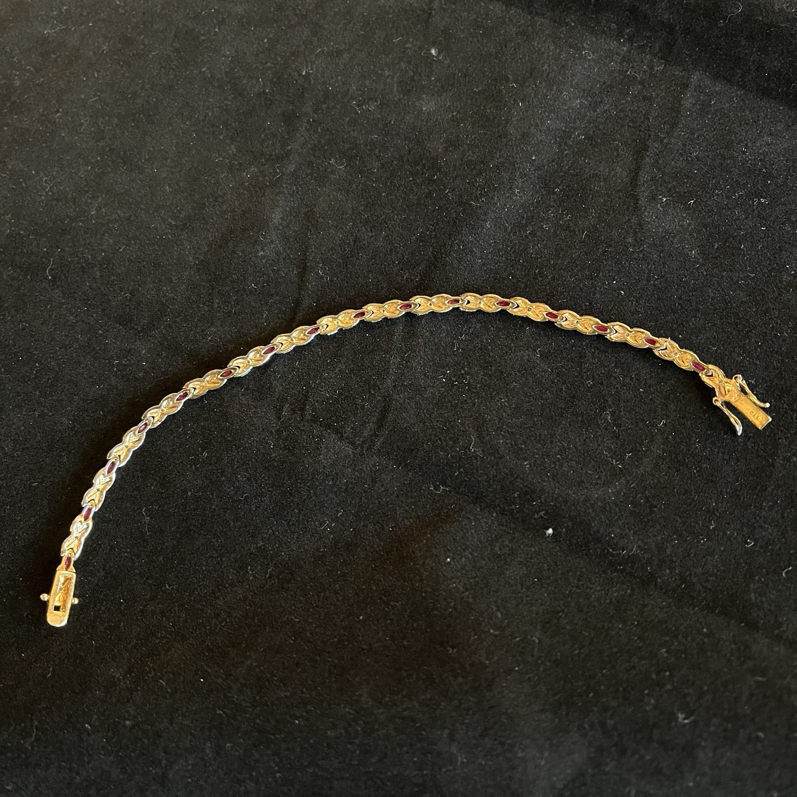 Vintage SETA Bracelet Signed Ruby Diamond Tiny Ge… - image 11