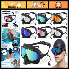 6 Pack Swim Goggles with Nose Cover  Earplugs, Anti-Fog, UV Protection, No Leak