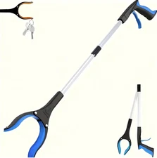 1 pc Foldable Reacher Grabber – Rotating Head, Magnet Tip, Space-Saving Tool