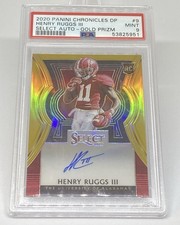 2020  Henry Ruggs III GOLD PRIZM ROOKIE  RC AUTO #/10 PSA 9 MINT POP 1