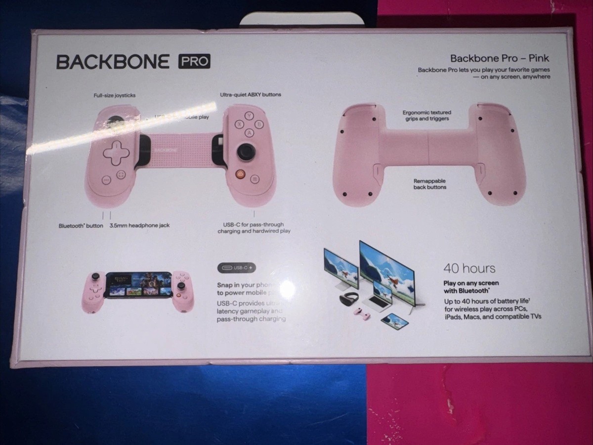 New Backbone Pro (USB-C) Mobile Gaming Controller Pink BB-N1-M-T 