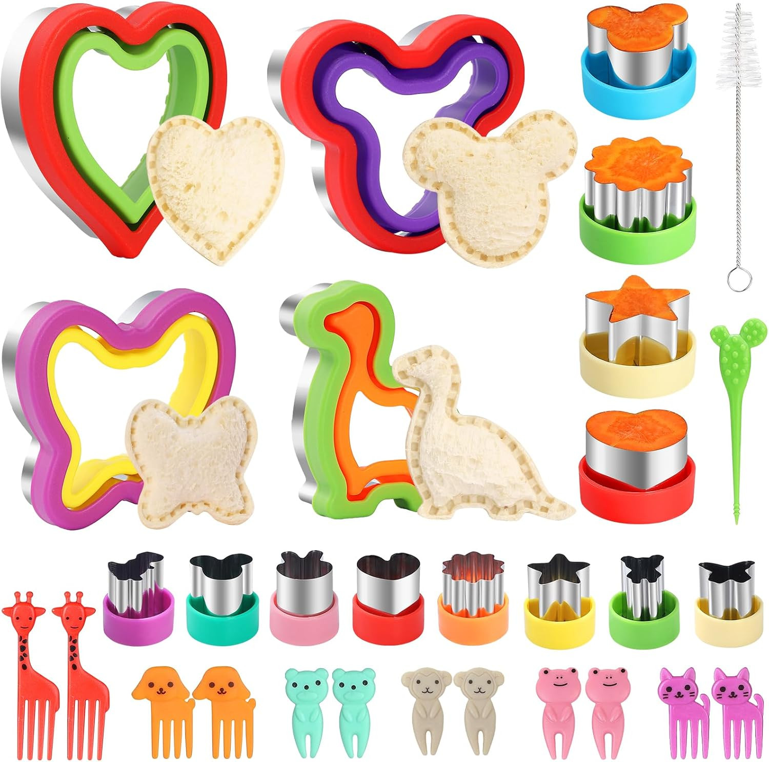 30 Pcs Sandwich Cutter and Sealer Set, Sandwich Cutters for Kids Lunch, Decruste