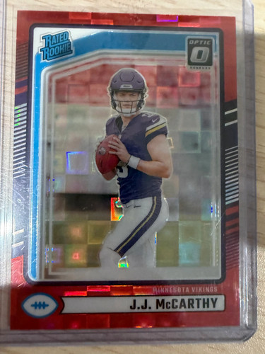 2024 Panini Donruss Optic Prizm J.J. McCarthy #303 Red Mosaic