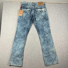 NEW True Religion Straight Fit Flap Jeans 32x34 Mens Blue Denim Pants Cotton NWT