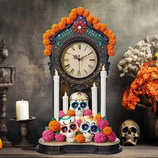DAY OF THE DEAD CLOCK WITH LIGHTS and sounds 1739978 NEW
