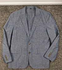 J Crew Sport Coat Somelo Linen Blend Ludlow Unstructured Blue 40S Slim Fit