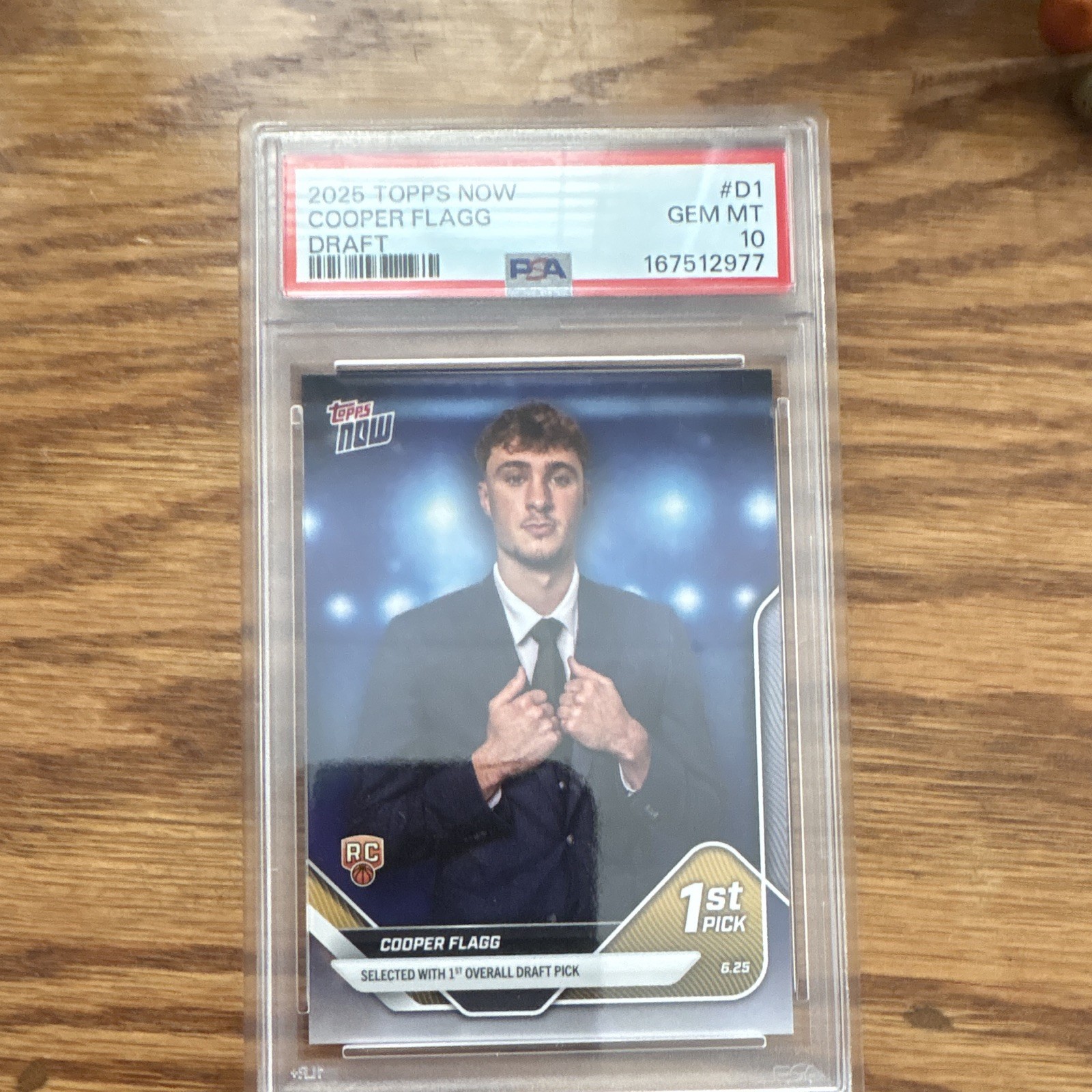 Topps 2025 Topps Now Draft #D1 Cooper Flagg Rookie 1st Pick PSA 10 167512977