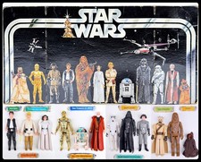 1977 Vintage Kenner Star Wars Early Bird Certificate Display 12 Back Figure Set