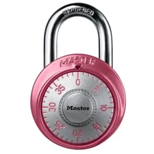 Master Lock 1530DPNK Pink Wide Metal 3-Digit Combination Dial Padlock 1-7/8 in.