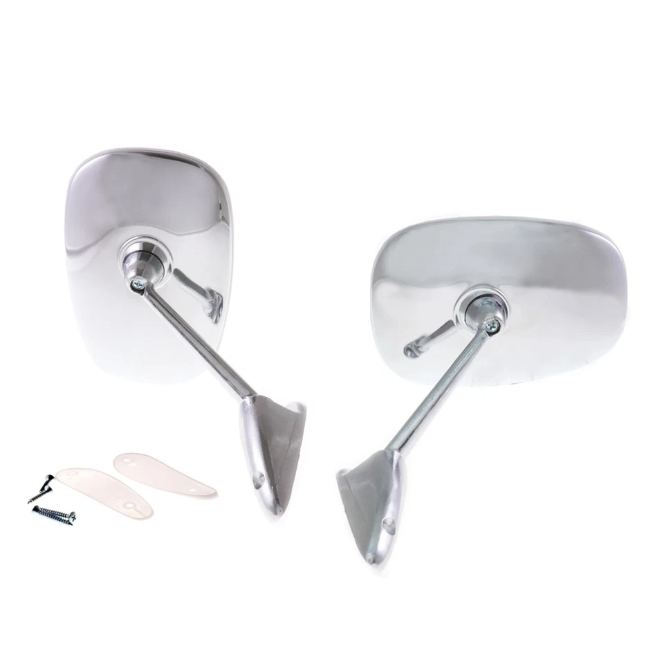 ESPEJOS RETROVISORES CROMADOS PARA PUERTA O GUARDABARROS TOYOTA CORONA COROLLA TECHO RÍGIDO MARK II 1964-70 Foto 2 de 4