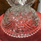 Vintage 2 Piece Cut Glass Top Footed Cake Stand/Punch Bowl — photo 9