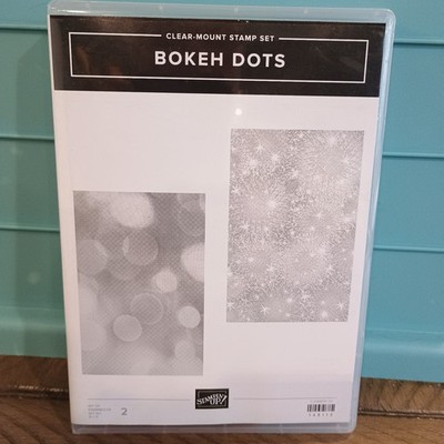 'Bokeh Dots' Stampin' Up! Retired Red Rubber Cling set of 2 Background