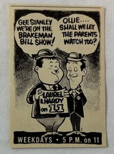 1963 small KTNT tv ad ~ LAUREL AND HARDY on The Brakeman Bill Show