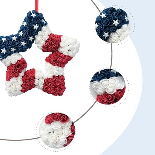 Inch Red White Blue Patriotic Star Wreath 4th of July Door Decor | eBay