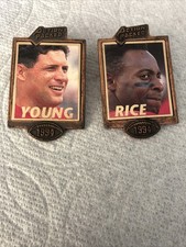 2 1994 ACTION PACKED NFL Young And Jerry Rice CLUB LAPEL PIN 49ERS
