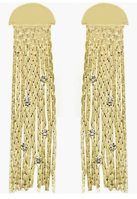 Panacea Fringe Gold Earrings 