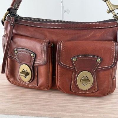 COACH 65th Legacy Turnlock One Shoulder Bag Leather Brown Used