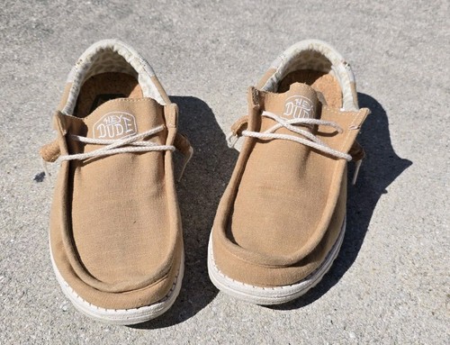 Hey Dude Wally Break Stitch Ocra hellbraune Halbschuhe Schuhe Größe Herren 9 Damen 11 - Bild 2 von 7