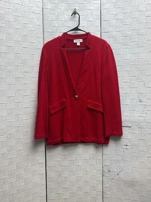 St. John Collection Knit Blazer Size 10 Red