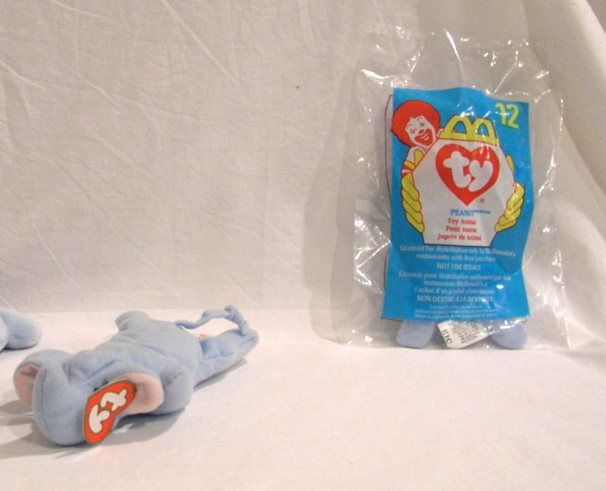 1998 Ty Beanie Baby McDonads Teenie Peanut Elephant In Bag Loose New Lot