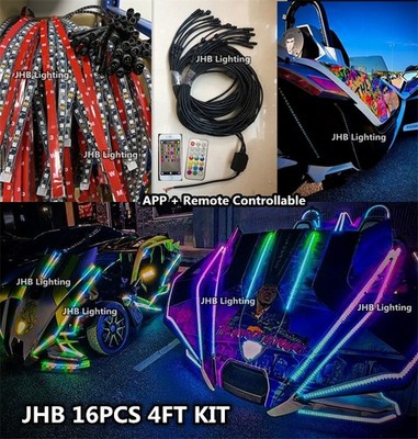 JHB Set 16pcs 4FT 48 CHASING Flow LED Strips Lights Remote Bluetooth KIT for SSL