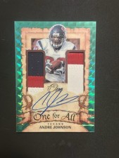 2023 Panini One Andre Johnson One For All Dual Patch Green Auto #46/49