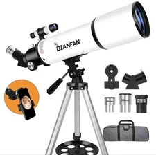 Dianfan 80600 Telescope 80mm Aperture 600mm - Astronomical Portable Refracting 
