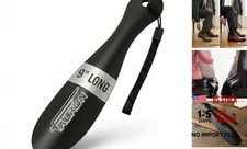 9" Metal Shoe Horn   Heavy-Duty Stainless Steel Shoehorn for Men  Black