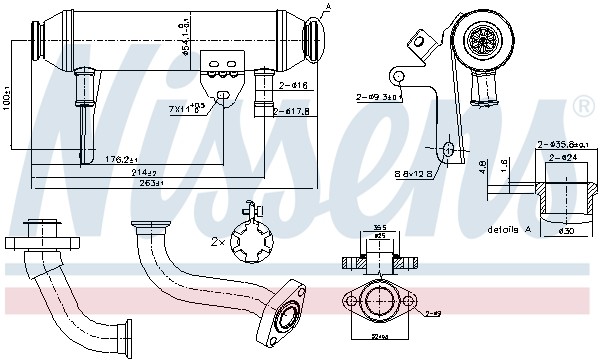NISSENS-OE 989283-OE Cooler, exhaust gas recirculation for ALFA ROMEO,FIAT,LANCI