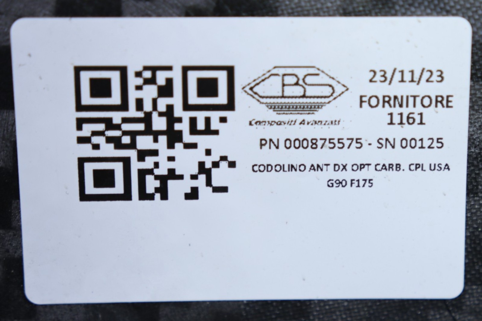 Ferrari Purosangue Front Right Carbon Fiber Wheel Arch Trim 2025 2026 OEM
