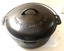 Vintage Griswold Large Logo Cast Iron Dutch Oven No.9 Original As Found+Used!