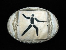 PC15175 NOS VINTAGE 1984  XXIII OLYMPIC GAMES  SPORTS COMMEMORATIVE BUCKLE