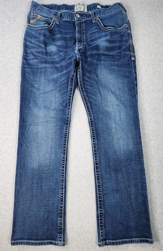 Ariat Relaxed Bootcut M4 Adkins Jeans Herren 37x32 Blau Stretch Denim Etikett 38x34