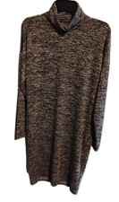 Gray Metro Shift cowl neck Lagenlook Sweater Dress