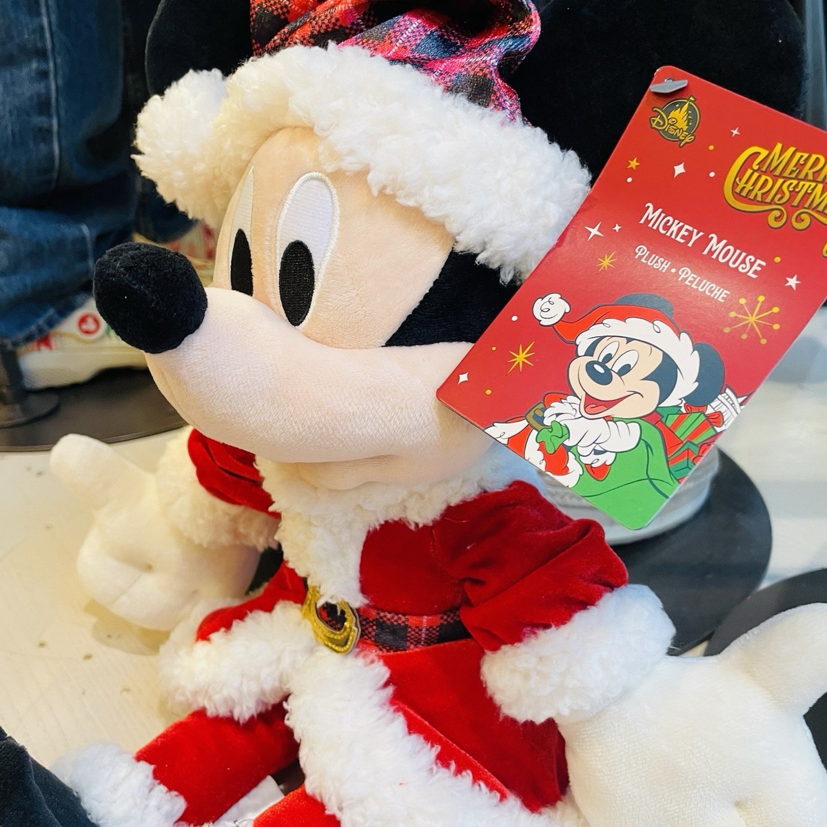 NEW DLR Disney Parks 2025 Christmas Santa Mickey Mouse Plush Stuffed Animal