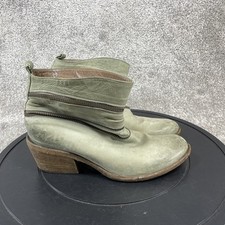 Barneys New York CO-OP Boots Womens Size 37 Eu 6.5 Us Olive Leather Ankle Bootie