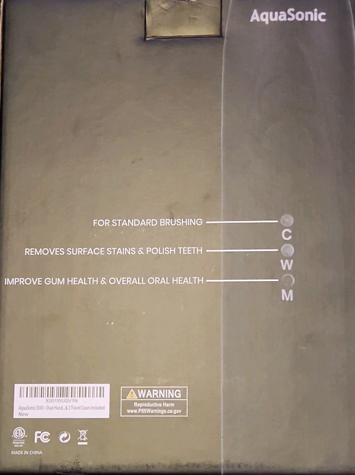 NUEVO JUEGO DE CEPILLO DE DIENTES BLANQUEADOR ULTRA SÓNICO SERIE AQUASONIC DUO 40000 VPM Foto 4 de 4