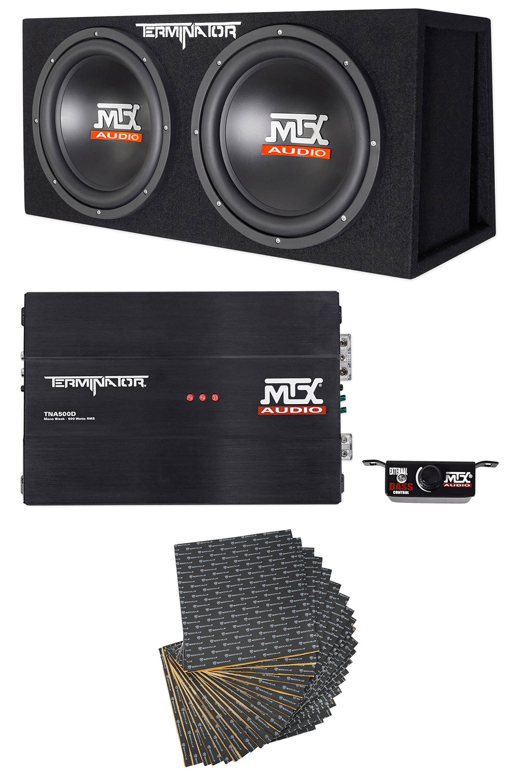 MTX Terminator TNP212DV 500 Вт 2 12 сабвуферов Вентилируемый сабвуфер Усилитель Rockmat 59590₽
