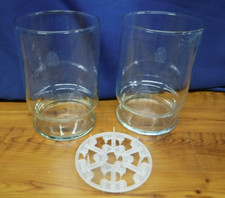 Pair Clear Glass Hurricane Candle Holder 8.25" Tall x 5.5"D Floral Vase Insert