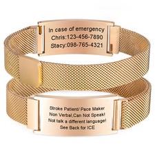 Personalized Medical Alert ID Custom Name Bracelet Emergency Bangle Wristband