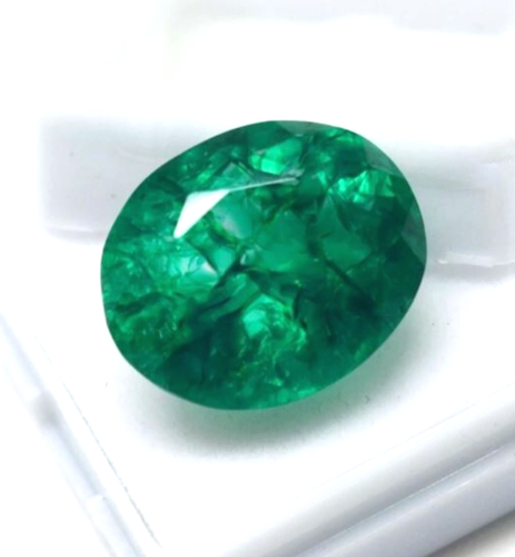 18-20 Karat kolumbianischer grüner Smaragd - facettierter loser Stein im Ovalschliff zur Verlobung - Bild 1 von 8