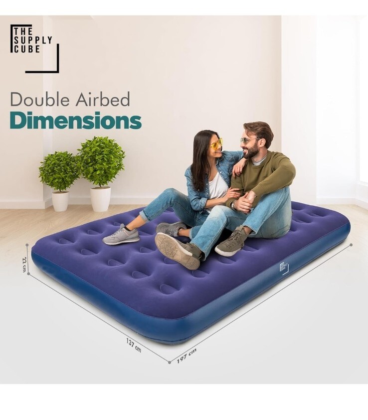 Supply Cube Double Airbed, Blow Up Bed with Pump Air bed, Airbed Double, Blow Up eBay