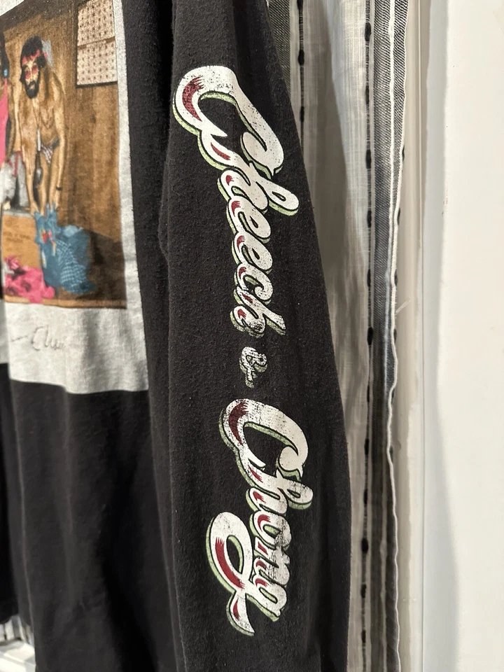 Men’s Long Sleeve Cheech & Chong Polaroid Style T-Shirt Size Large Black EUC - Image 4 of 4