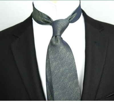 dark grey silk tie