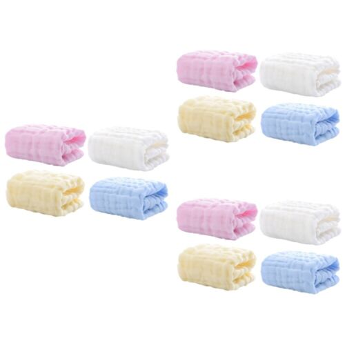 12 pcs  Baby Square Washcloths Baby Burp Cloths Infant Drool Towel Saliva Towels - Afbeelding 1 van 12