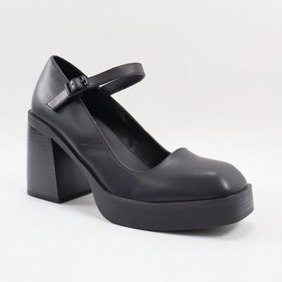 🔥NEW MIA Ophia Platform Chunky Mary Jane 60s Mod Heels, Black 8US