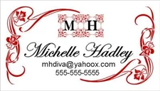 PERSONALIZED CALLING CARDS ELEGANT FLOURISH BORDER DESIGN---DIGITAL FILE ONLY