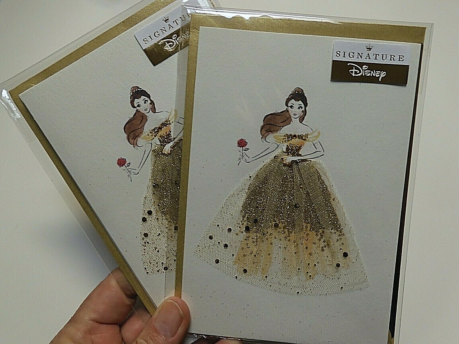 2 Cards Hallmark Signature High Quality BIRTHDAY DISNEY PRINCESS Golden Gown  | eBay