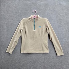 The North Face Women Sweatshirt Small Beige Glacier 1/4 Zip Fleece Pullover